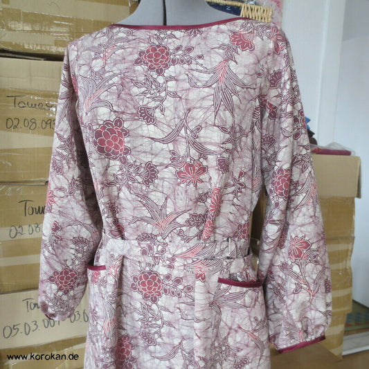 Japan Kimono Seiden Upcycling Reformkleid, Okinawa Batikmuster, Gr. L, Unikat