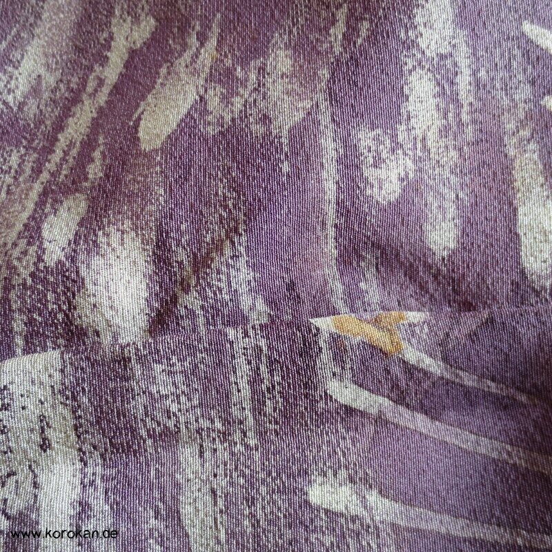 abstrakte Bäume weiß auf mauve Tsukesage Kimono