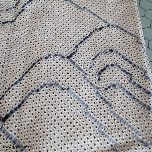 Full Shibori Wellen Seidendamast Komon Kimono