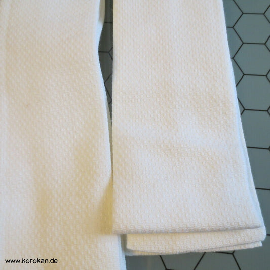 Kaku Männer Obi Gürtel / Datejime weiße Gerstenkorn Baumwolle