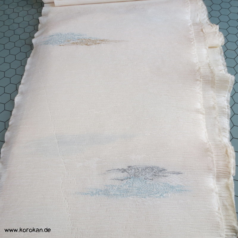 Nebelmuster in Lurex und Urushi Seiden Kimono Borkenkrepp
