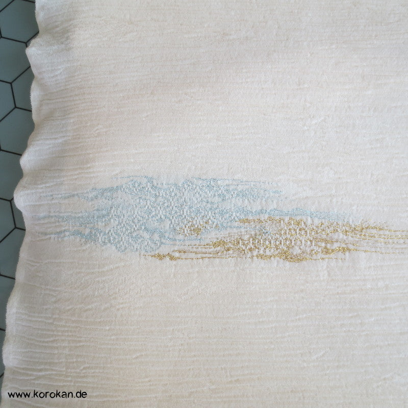 Nebelmuster in Lurex und Urushi Seiden Kimono Borkenkrepp