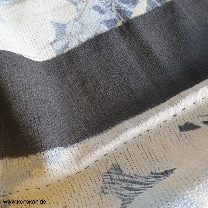 Ballonblumen antiker Tomesode Kimono aus Rho Seide