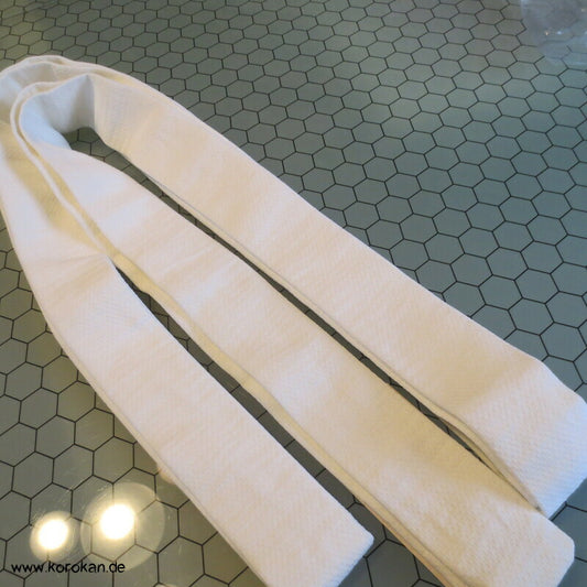 Kaku Männer Obi Gürtel / Datejime weiße Gerstenkorn Baumwolle