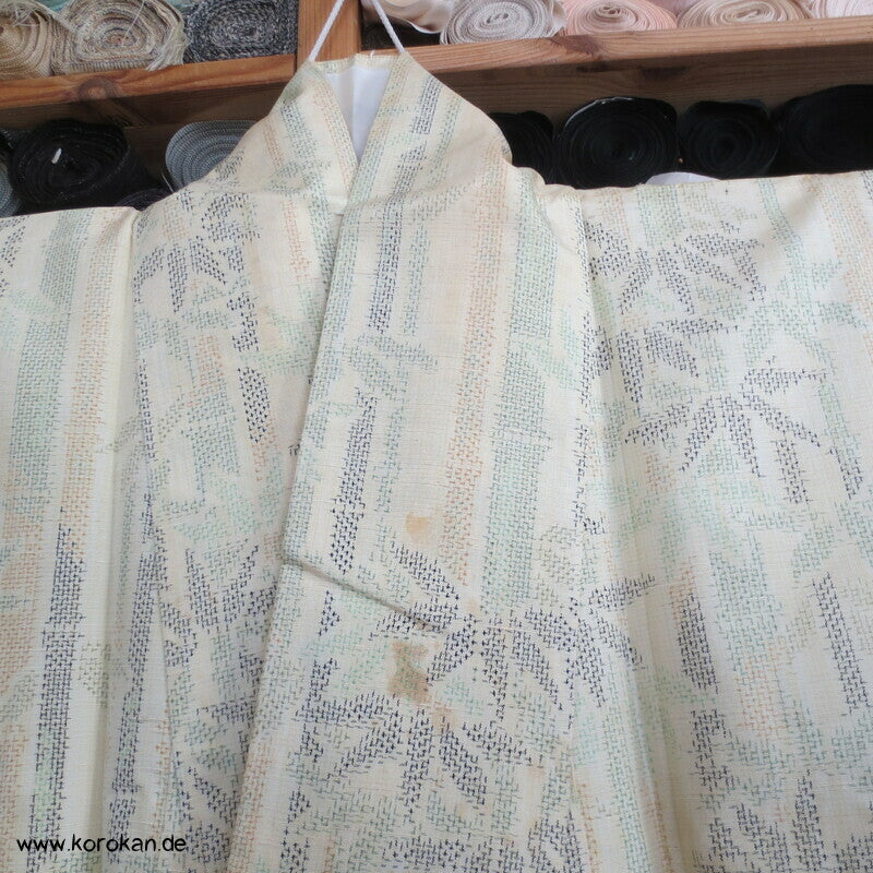 Japan Bambus Kasuri Tsumugi Seiden Kimono
