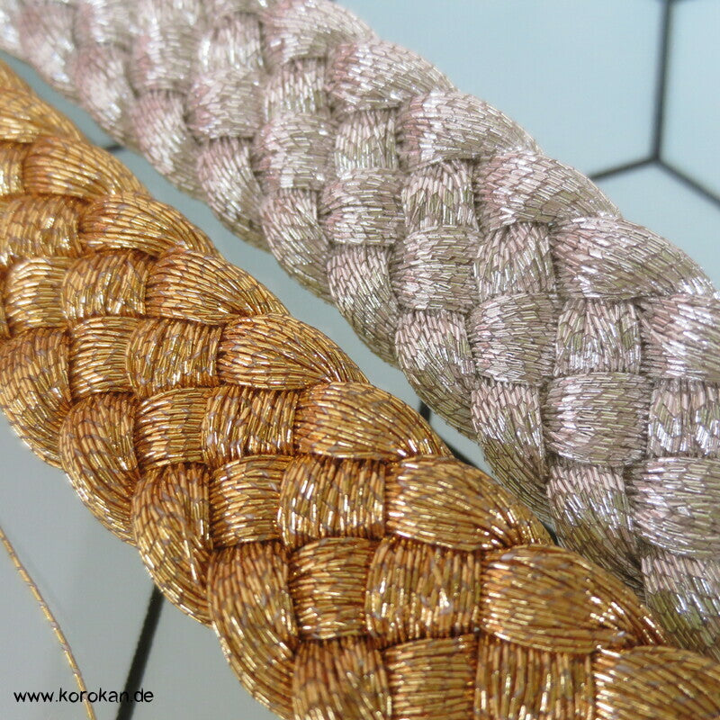 gold - silber, breit Obijime, Seide / Lurex