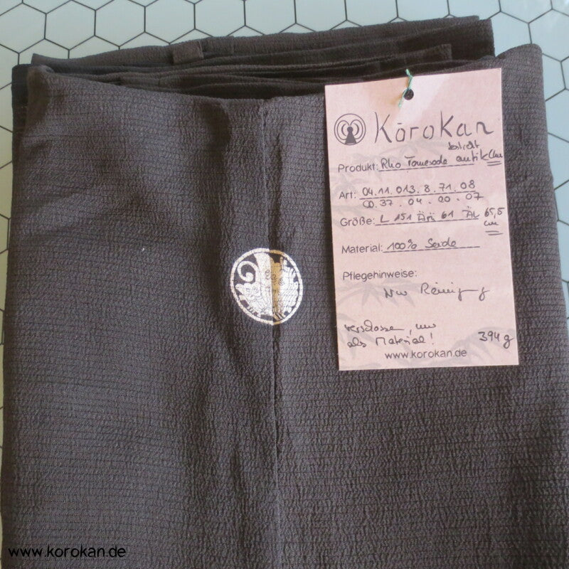 Ballonblumen antiker Tomesode Kimono aus Rho Seide