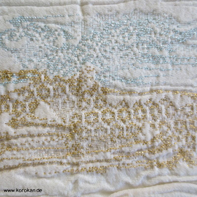 Nebelmuster in Lurex und Urushi Seiden Kimono Borkenkrepp