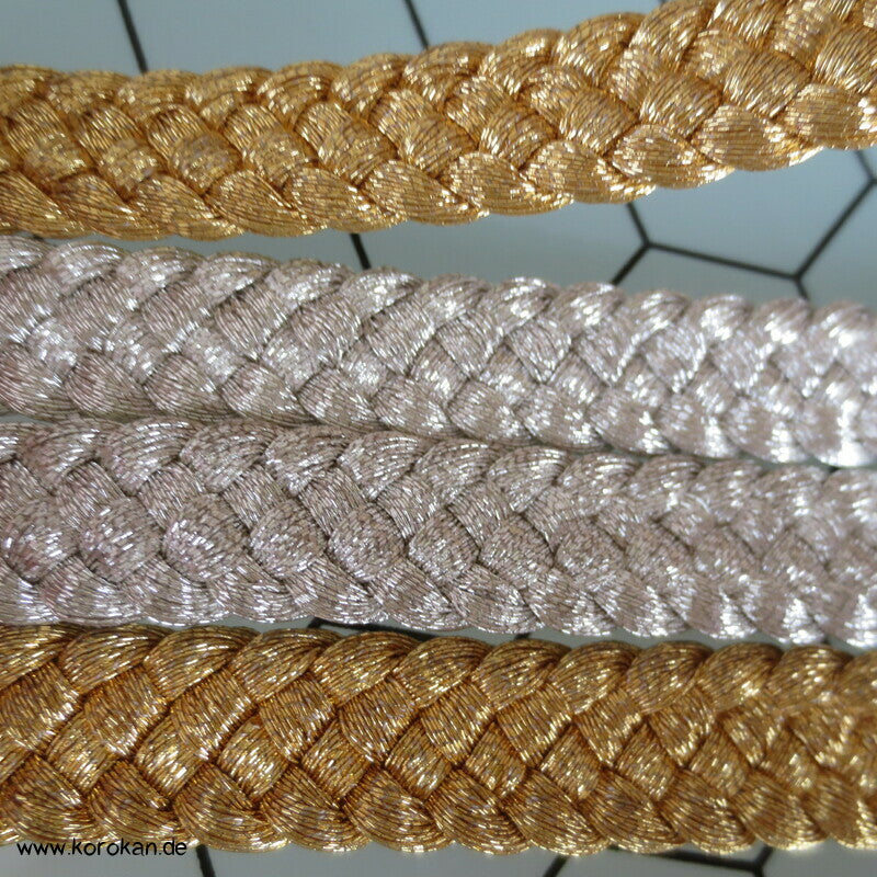 gold - silber, breit Obijime, Seide / Lurex