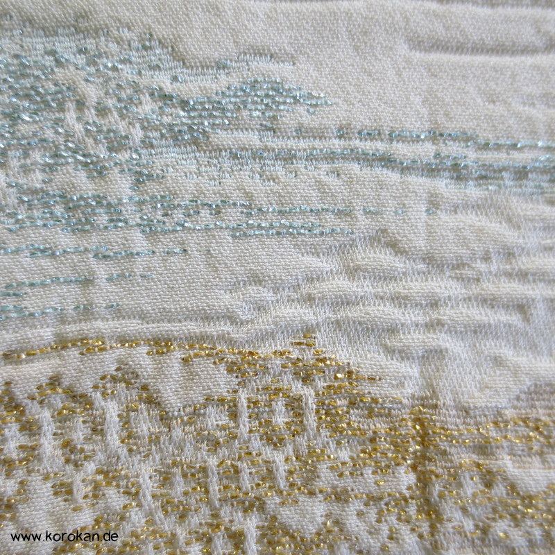 Nebelmuster in Lurex und Urushi Seiden Kimono Borkenkrepp