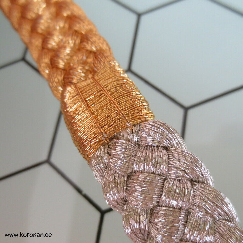 gold - silber, breit Obijime, Seide / Lurex