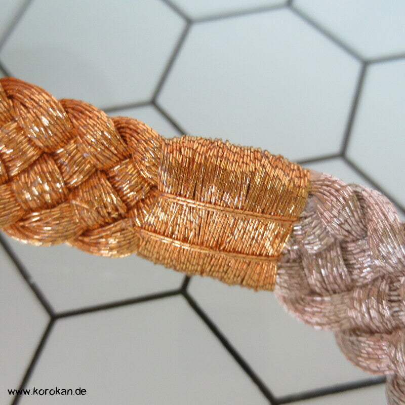 gold - silber, breit Obijime, Seide / Lurex
