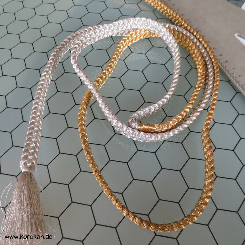 gold - silber, breit Obijime, Seide / Lurex