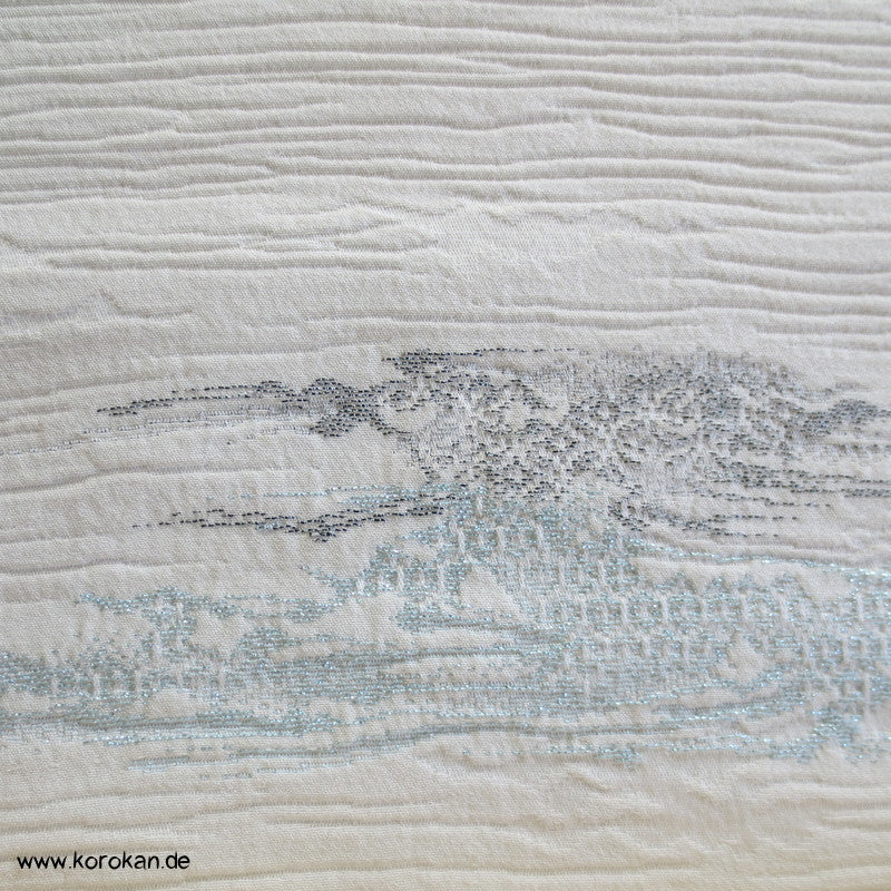 Nebelmuster in Lurex und Urushi Seiden Kimono Borkenkrepp