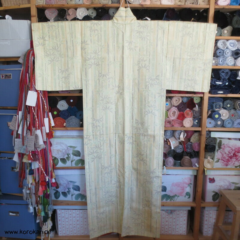 Japan Bambus Kasuri Tsumugi Seiden Kimono