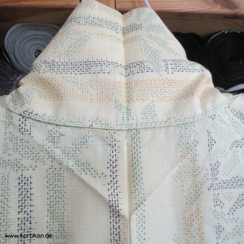 Japan Bambus Kasuri Tsumugi Seiden Kimono