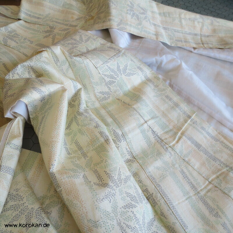 Japan Bambus Kasuri Tsumugi Seiden Kimono