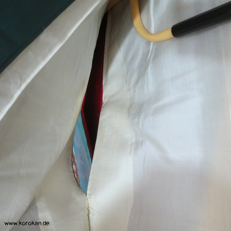 flieder Päonien auf türkis Komon Jacquard Kimono