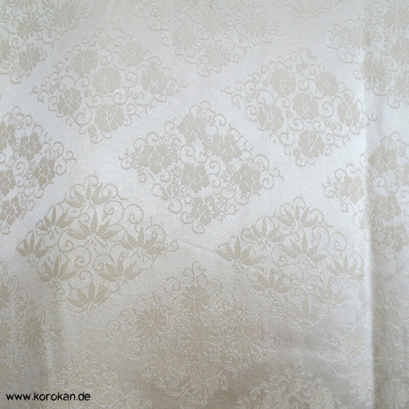 Riesen Noshi aus Shibori mit Stickereiblüten aus Seidendamast Furisode Kimono