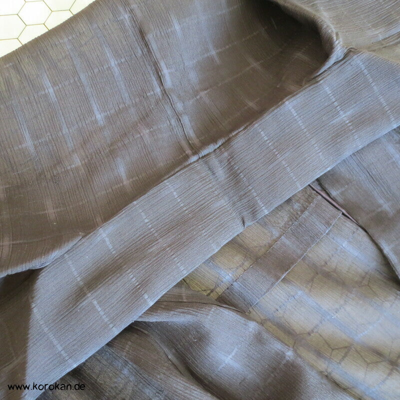zart karierter Seiden Crepe Chiffon Hitoe Kimono