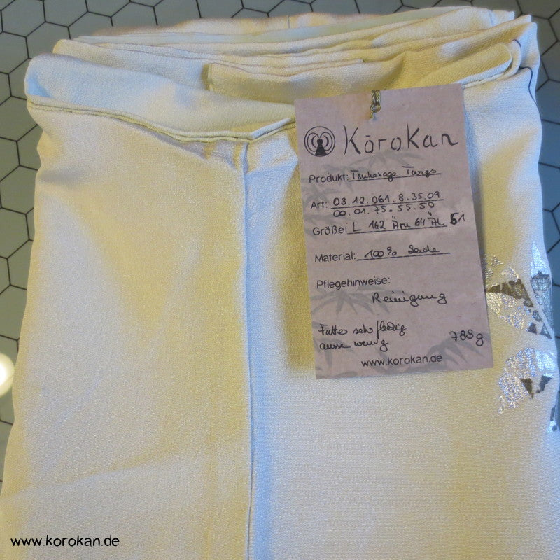 bunt - silberne Ingwerblätter Seidencrepe Homongi Kimono