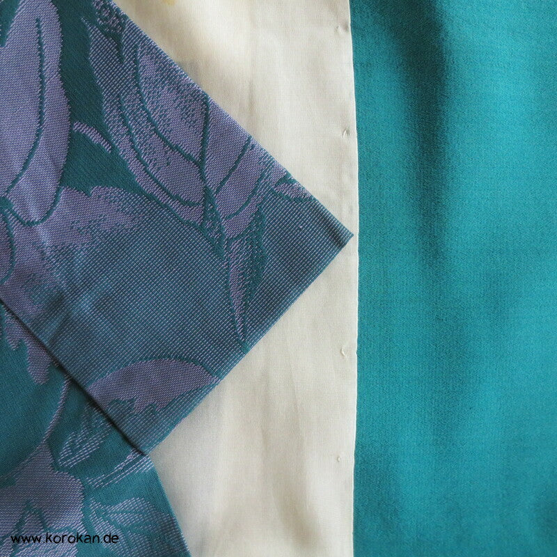 flieder Päonien auf türkis Komon Jacquard Kimono
