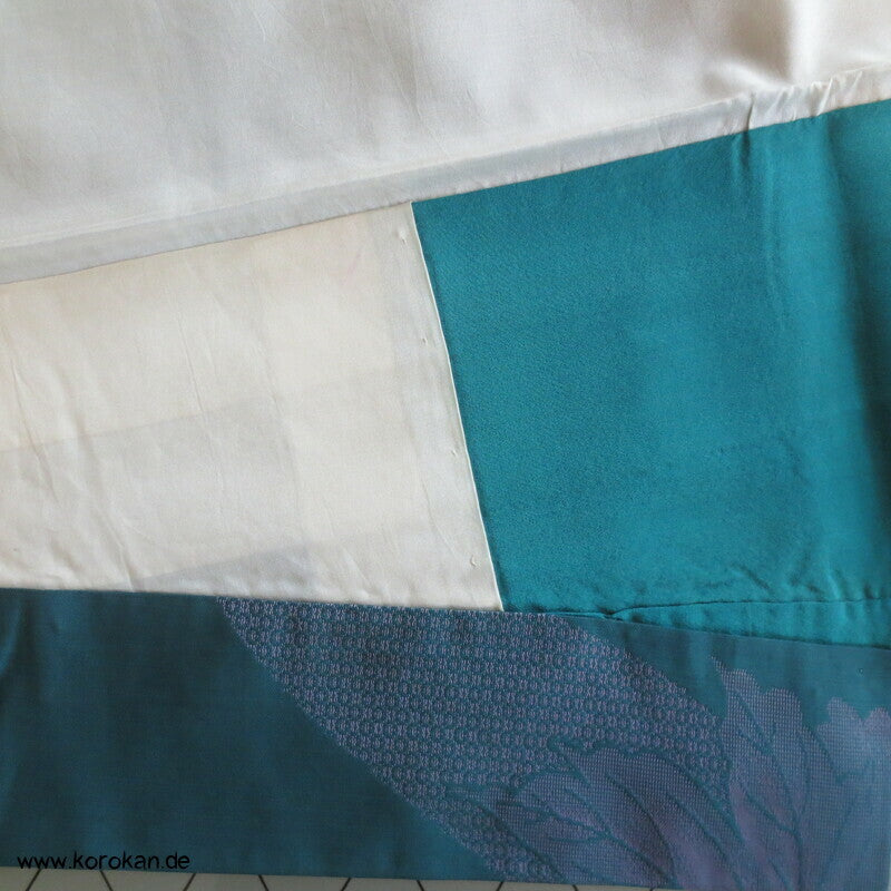 flieder Päonien auf türkis Komon Jacquard Kimono