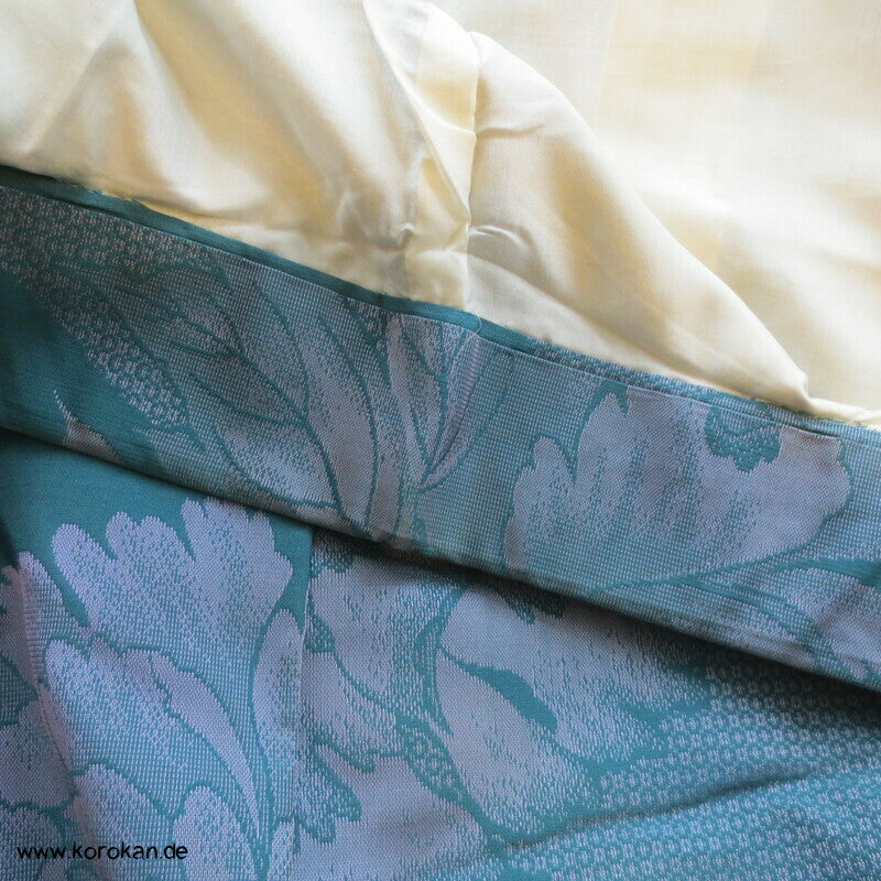 flieder Päonien auf türkis Komon Jacquard Kimono