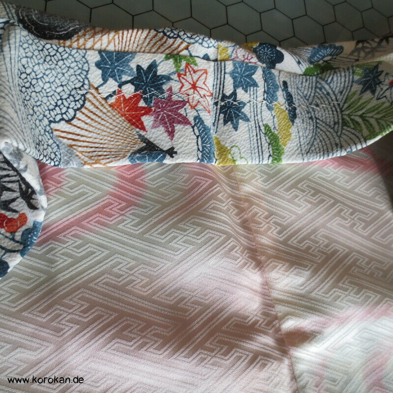 Haori Kimono Jacke Landschafts Bingata Seidencrepe