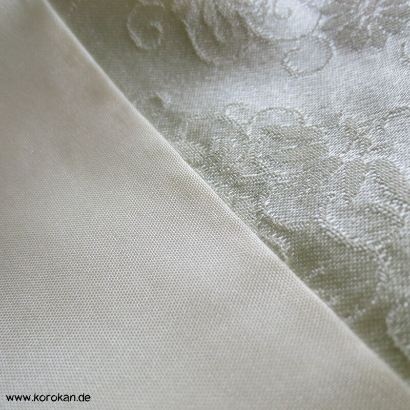 Riesen Noshi aus Shibori mit Stickereiblüten aus Seidendamast Furisode Kimono