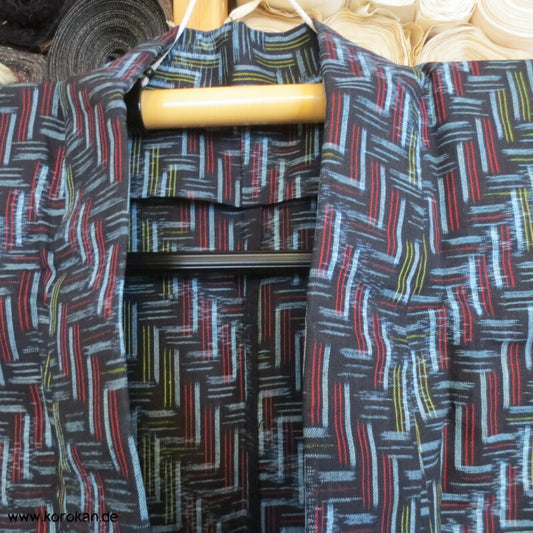 Kurume Kasuri Zacken Baumwolle Hitoe Kimono Arbeitsmantel - neu