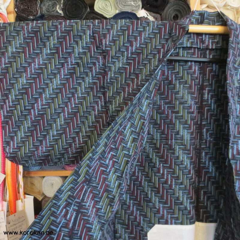 Kurume Kasuri Zacken Baumwolle Hitoe Kimono Arbeitsmantel - neu