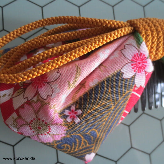 japanischer Haarschmuck Kamm - bunte Bänder