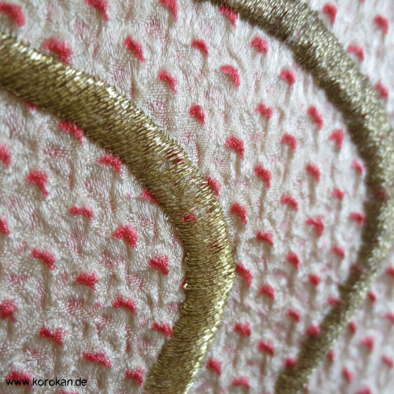 Fächer Stickereien Full Shibori Seidendamast Furisode Kimono