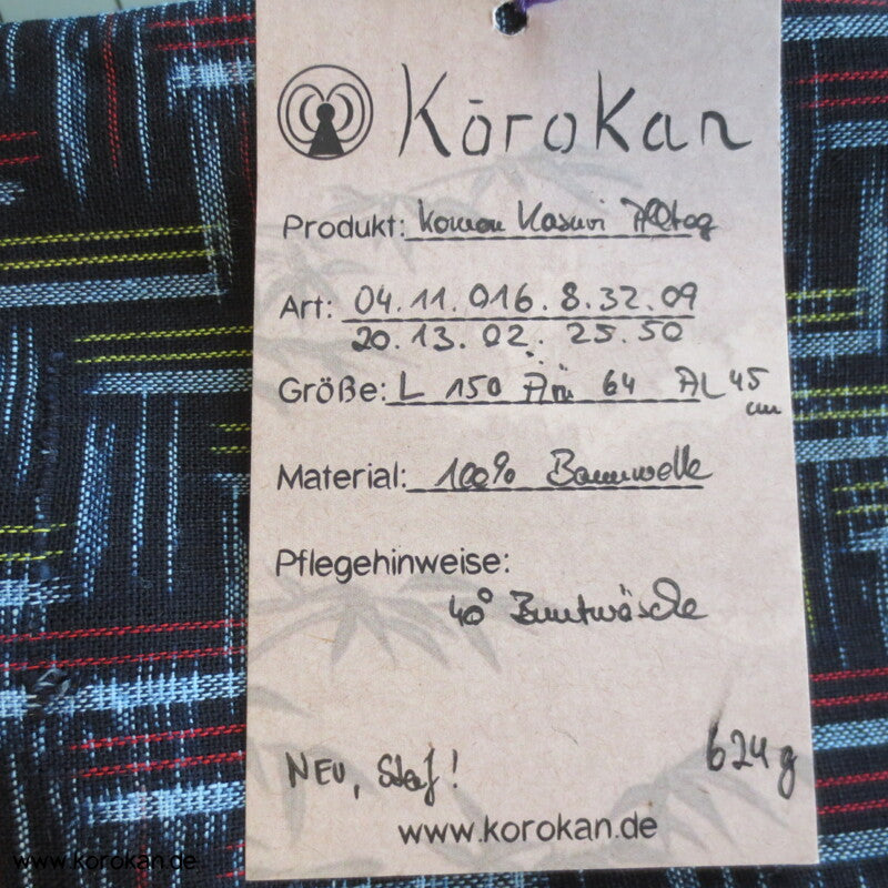 Kurume Kasuri Zacken Baumwolle Hitoe Kimono Arbeitsmantel - neu