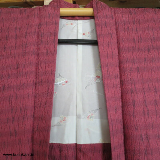 Haori Kimono Jacke Seidenjacquard Tatewaku mit Itajime Shibori Print