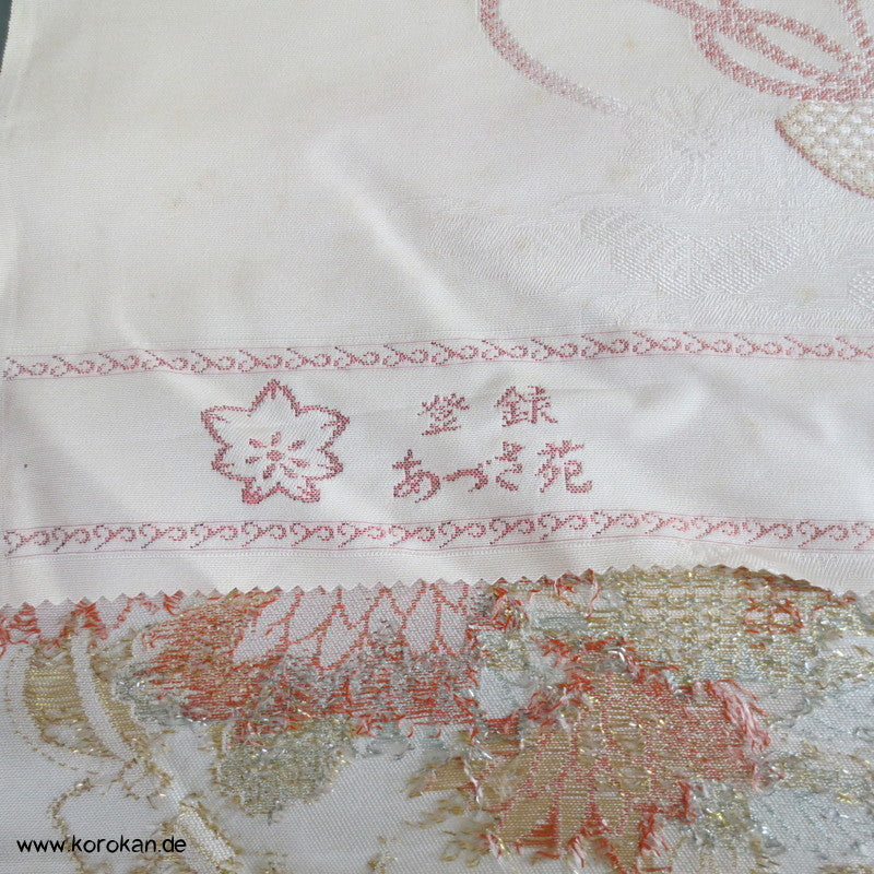 Fächer Seidenjacqard, Lurex - und Urushi, pastellfarben