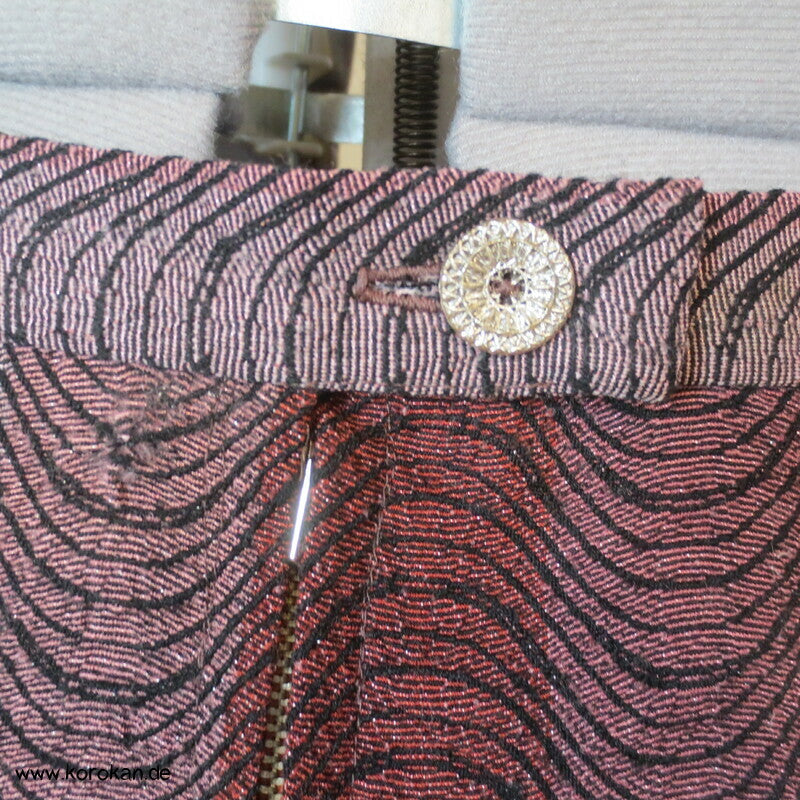 Bleistiftrock mit Diorfalte und Leistentaschen aus aufgetrenntem Kimono Wollmaterial, Gr. M, Unikat