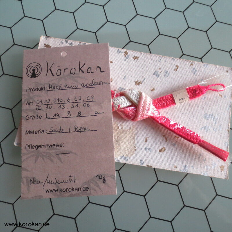 Haori Himo - Seide, azalee rosa weiß, neu