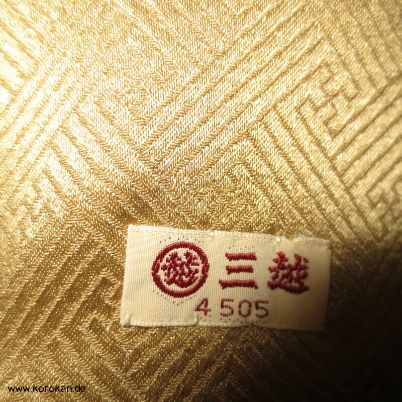 Wellenstreifen Yamato Irotomesode Seidendamast Kimono, messing