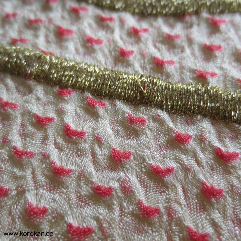 Fächer Stickereien Full Shibori Seidendamast Furisode Kimono
