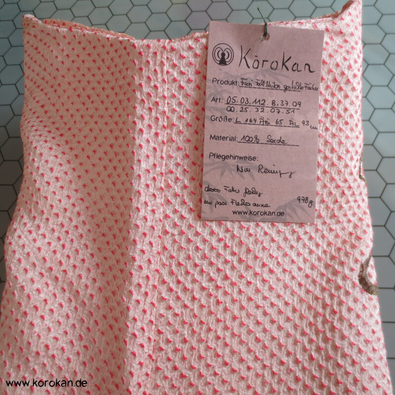Fächer Stickereien Full Shibori Seidendamast Furisode Kimono