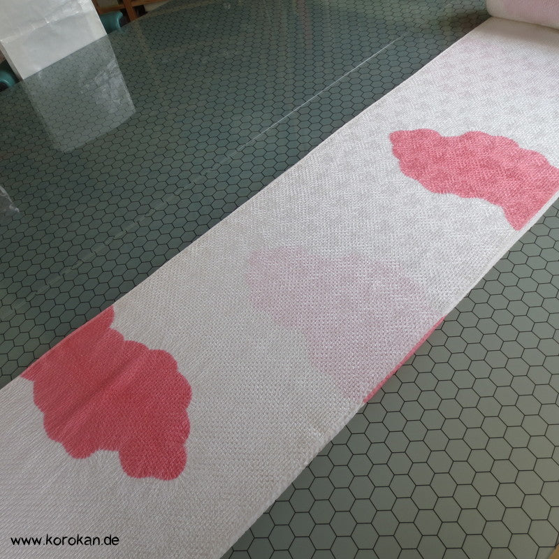 Präge Shibori Wolken Kimono Seide Sayagata Damast