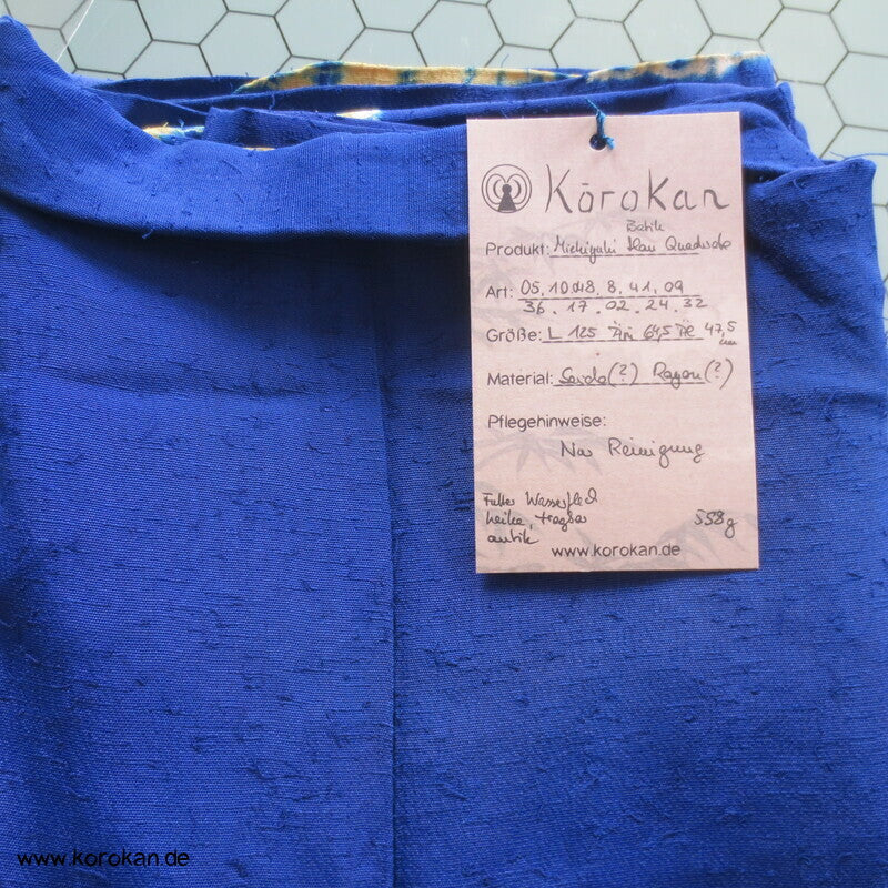 große Batik Quadrate Tsumugi Seiden Michiyuki Kimono Ausgehmantel