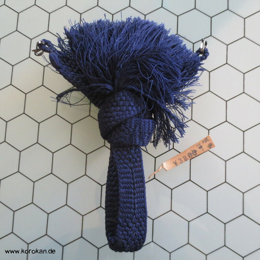 blaue Seide, flaches Band, dicke Troddel Männer Haori Himo