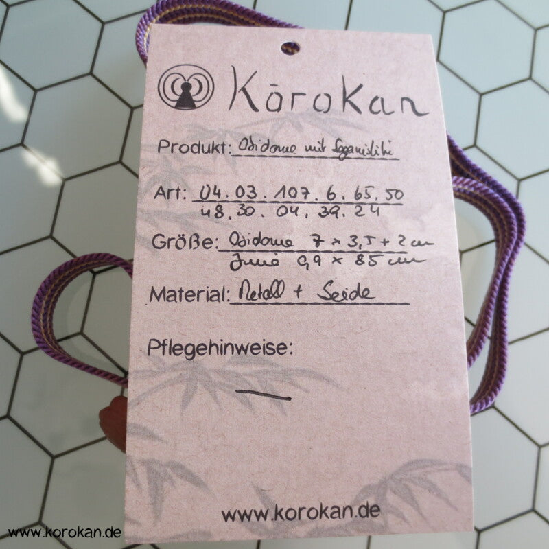 Obidome - japanisch geschmiedetes Shakudo Metall, Kupfer, Platin - Silber, mit Band