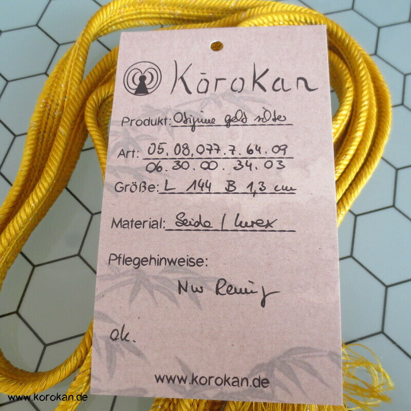 sonnengelb glitzer Obijime, Seide