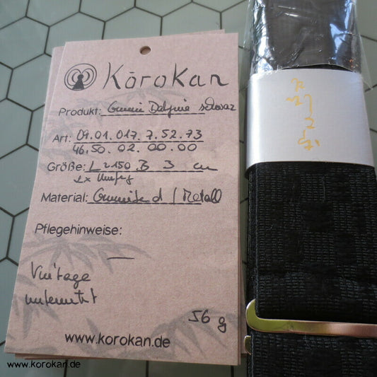 Gummiband Datejime in schwarz, mit Karo