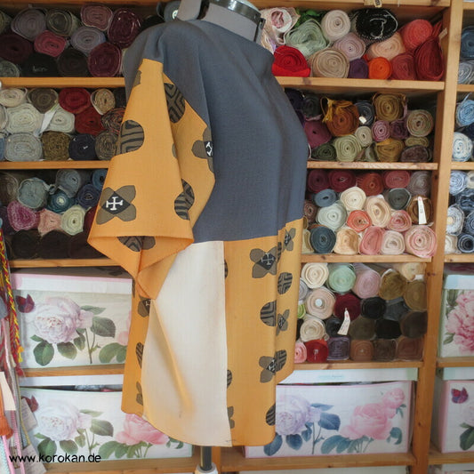 Upcycling Seidenshirt aus antiken Kimonostoffresten