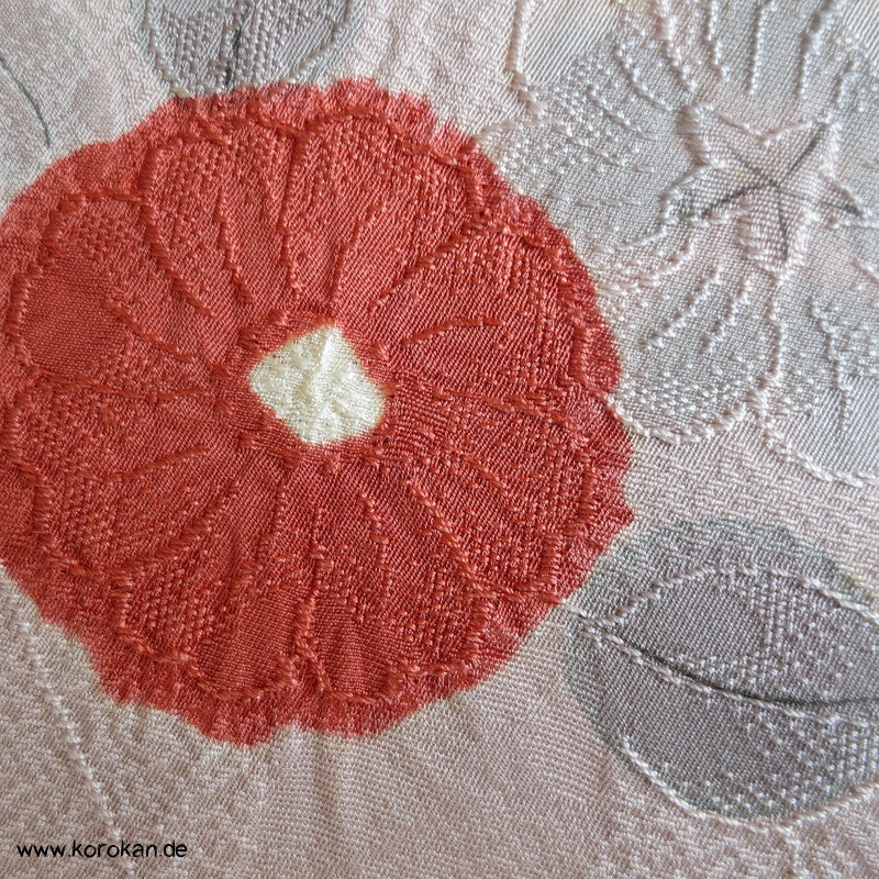 Shibori Blumen Kimono Seidenjacquard